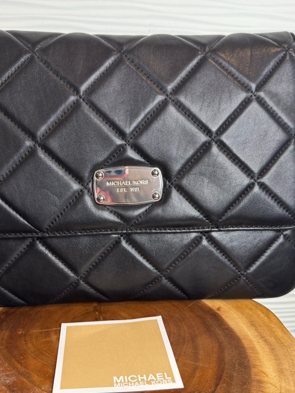 Michael Kors Black Quilted Leather Clutch